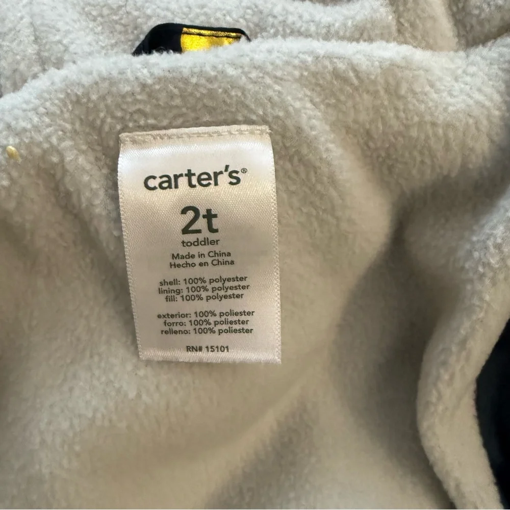 Carter’s Toddler Navy Puffer Jacket Rainbow Hearts‎ Hooded Coat 2T